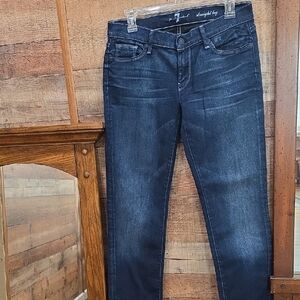 7 For All Mankind Dark Blue Straight Leg Jeans